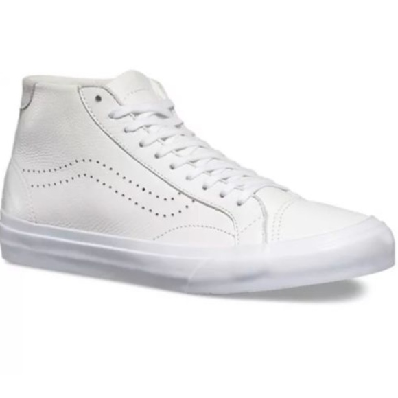 vans white leather court sneakers